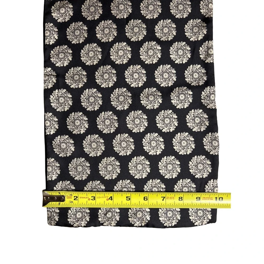 Reversible Medallion Floral Print and Black Velvet Long‎ Evening Scarf